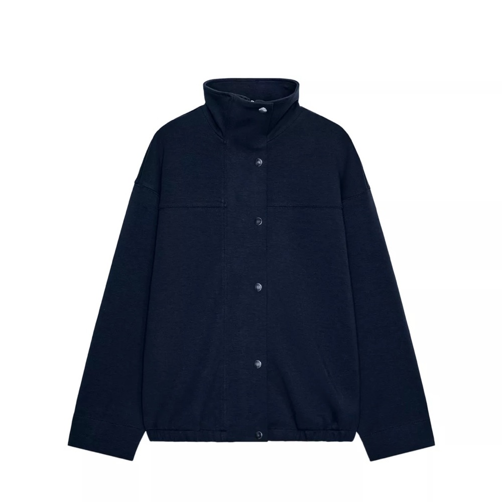 NWT zara INTERLOCK HIGH-NECK BOMBER JACKET